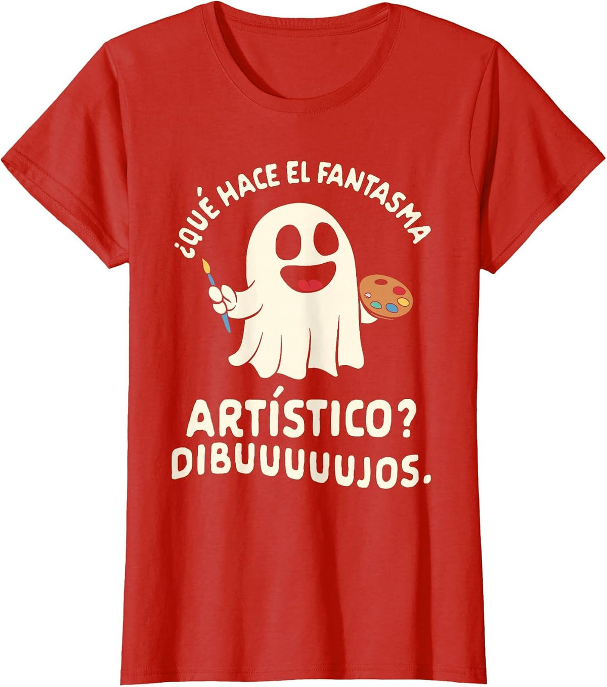 Halloween Spanish Teacher Que Hace El Fantasma Artistico T-Shirt - Red