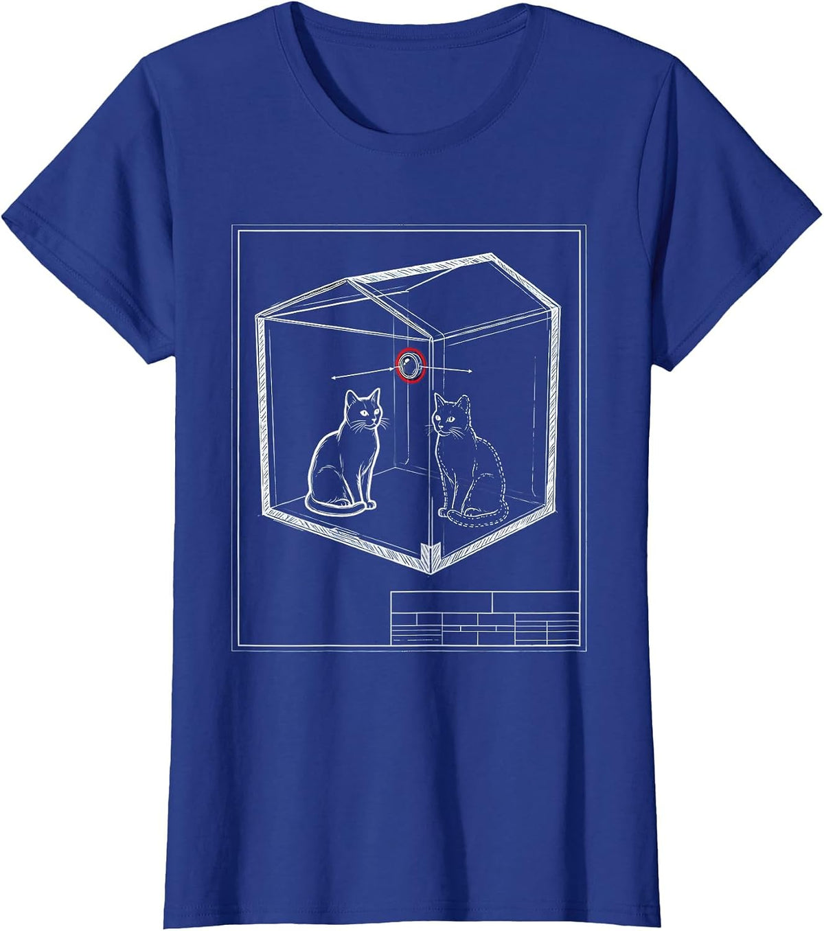 Women's Schrödingers Cat Quantum Physics Humor Science Enthusiast T-Shirt - Royal Blue