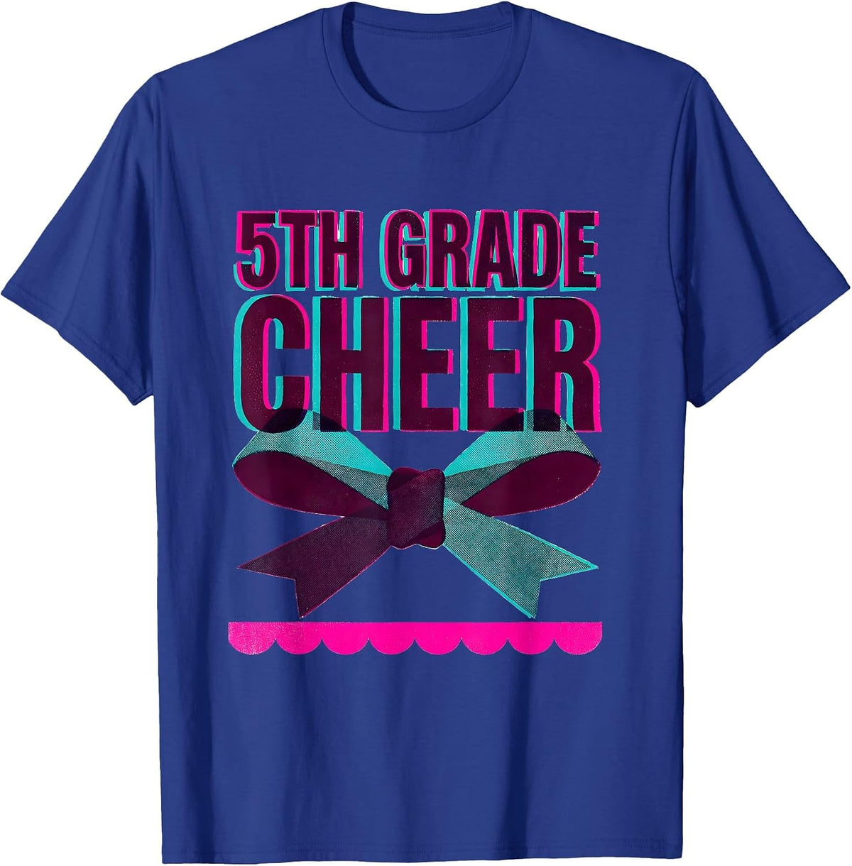 5th Grade Cheer Coquette Bow Back to School Fifth Grade T-Shirt - Royal Blue