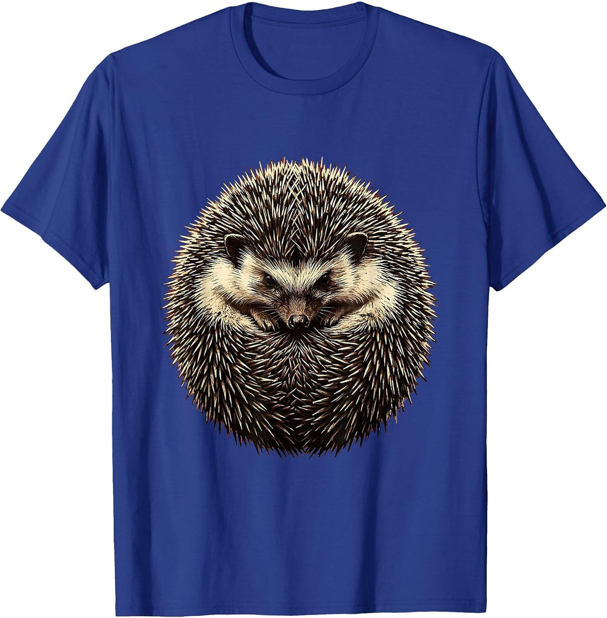 Hedgehog Defensive Ball Cute Animal Illustration T-Shirt - Royal Blue
