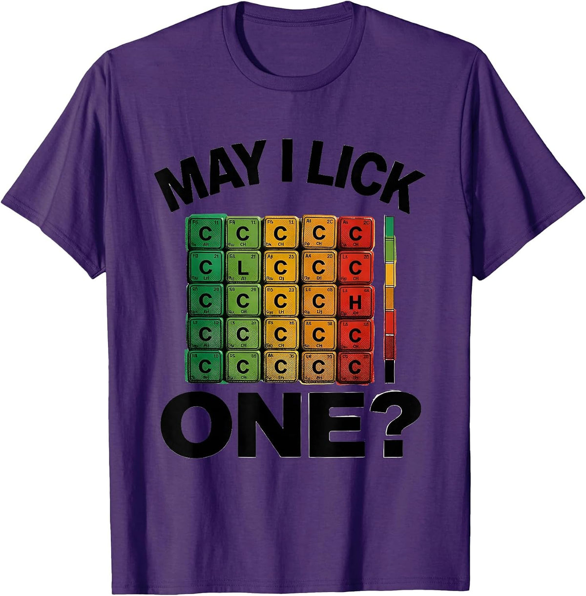 May I Lick One Funny Periodic Table Science Teacher Gift T-Shirt - Purple