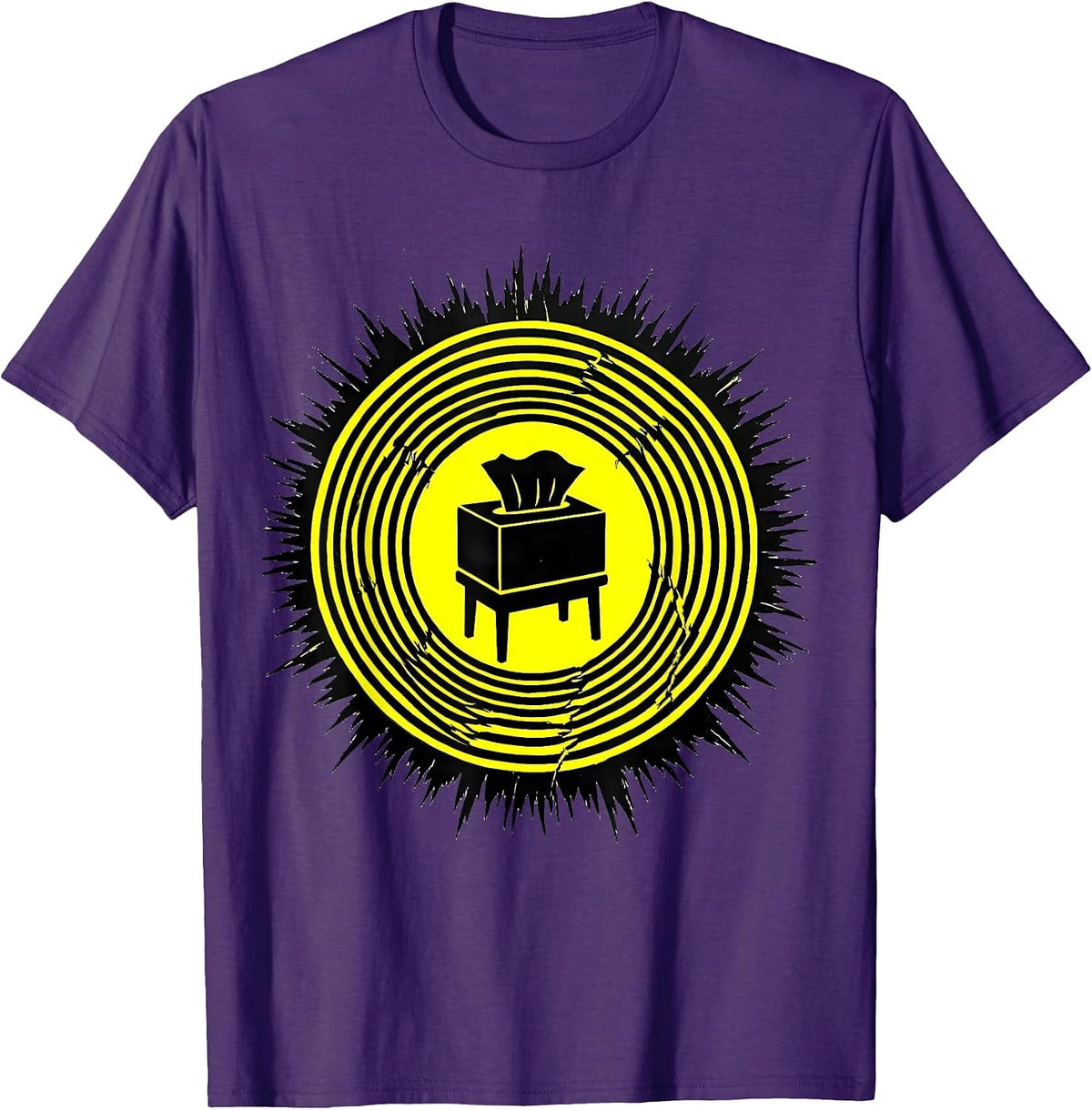 Stencil Tissue-Box Badge School Counselor Mental Health T-Shirt - Purple