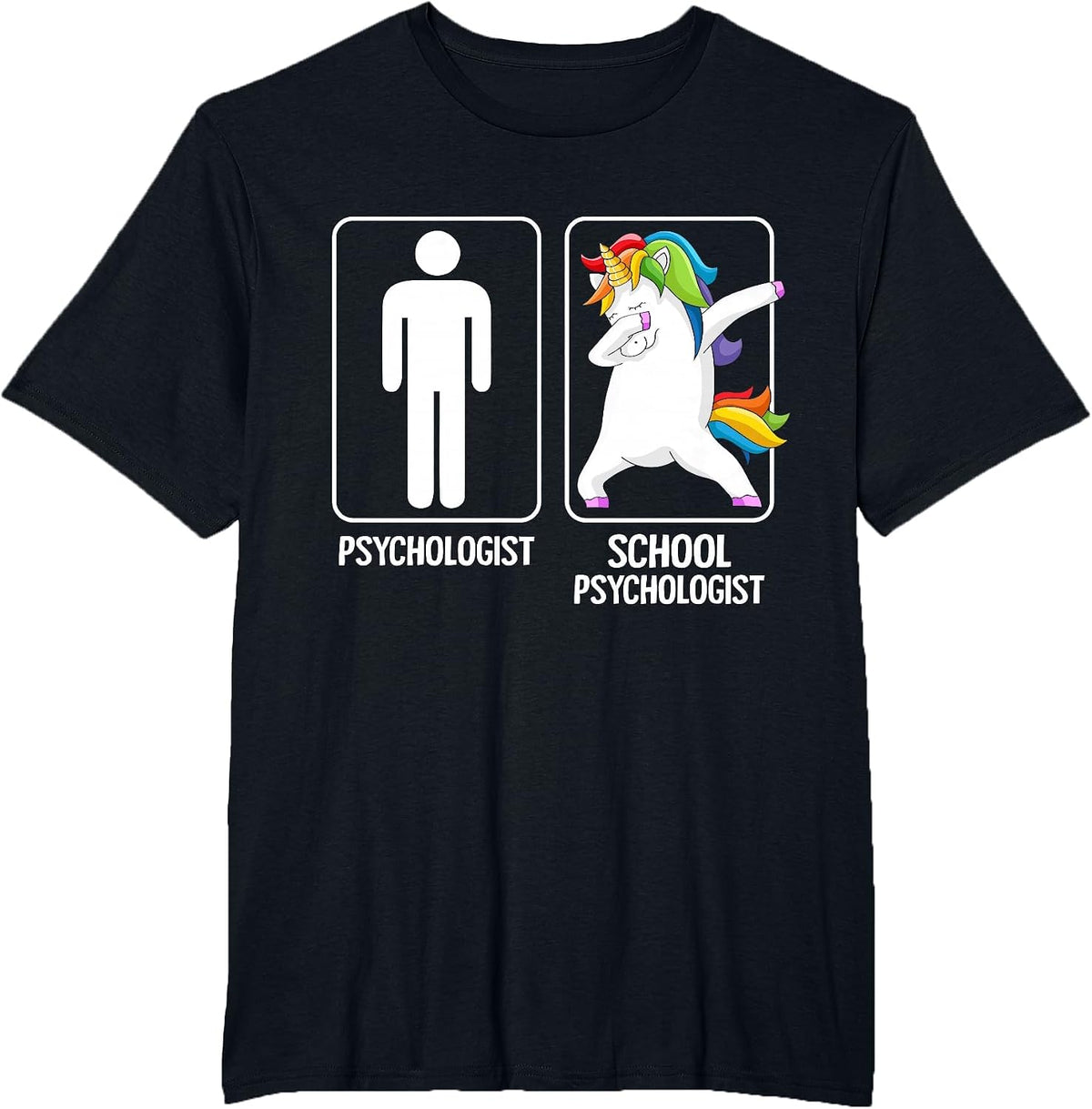 Unicorn Psychologist School Psychology Back to School T-Shirt - Black