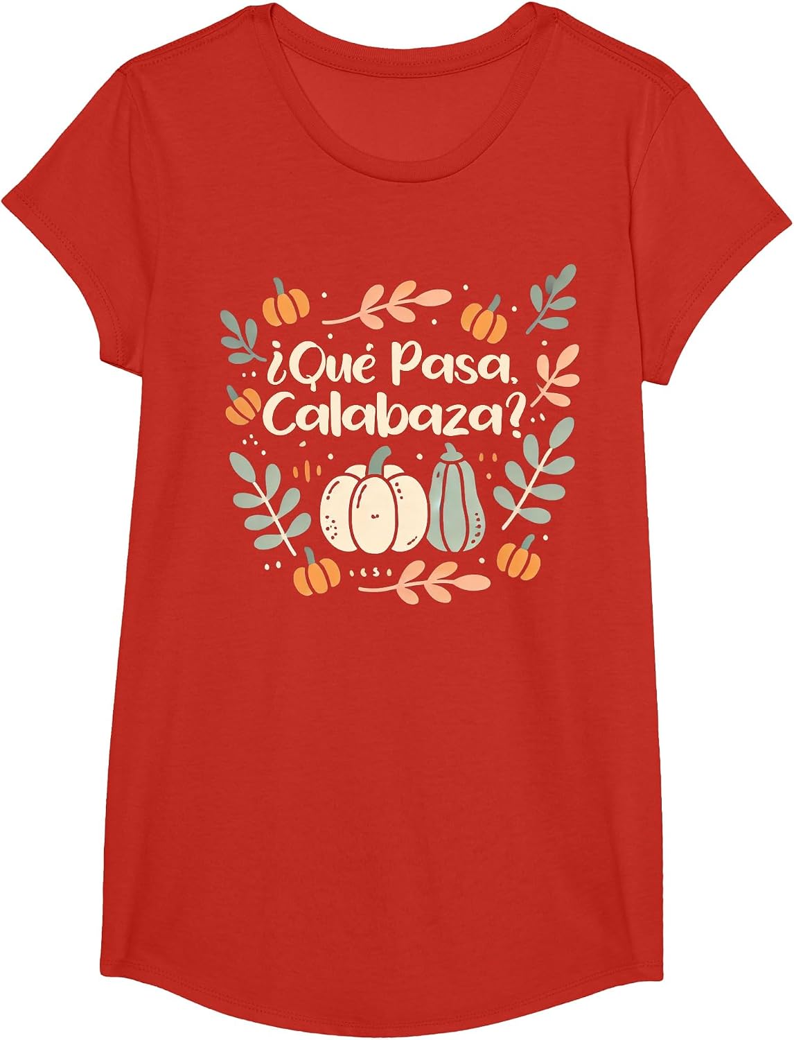 Que Pasa Calabaza Halloween Spanish Teacher T-Shirt - Girls Red