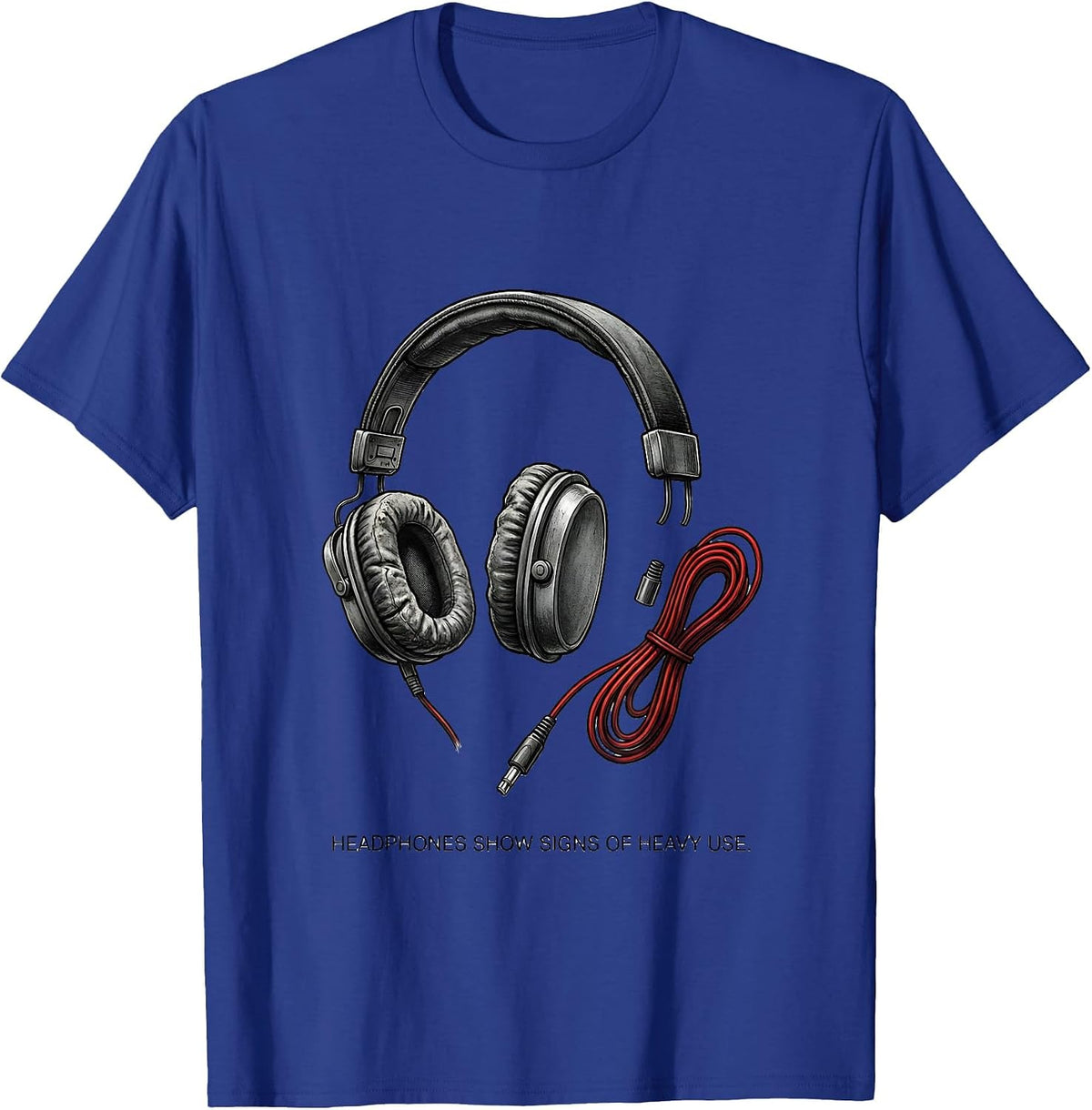 Men's Headphones Show Signs Of Heavy Use Funny True Crime Fan T-Shirt - Royal Blue