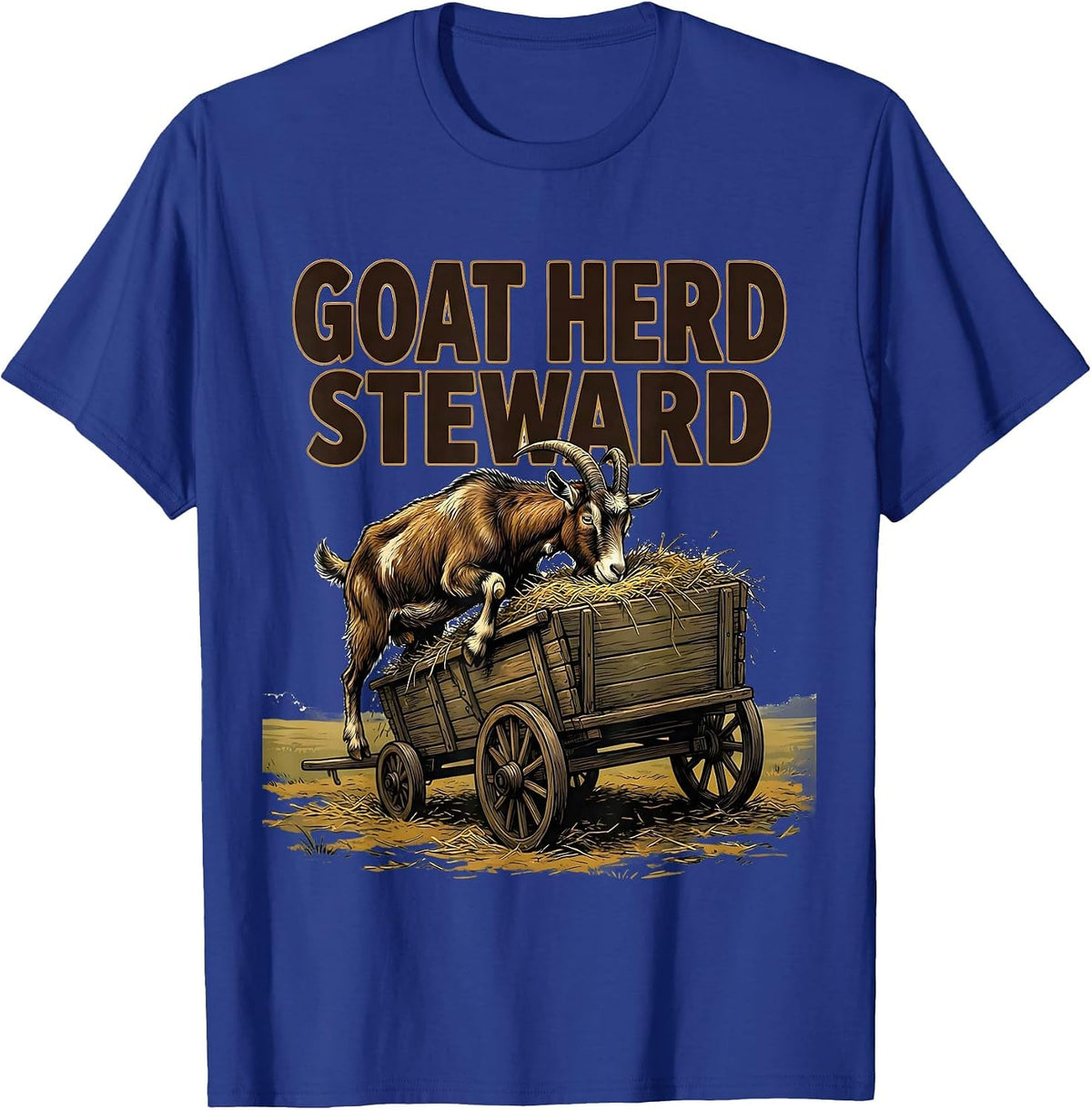Men's Goat Herd Steward Funny Goat Farmer Owner Gift T-Shirt - Royal Blue