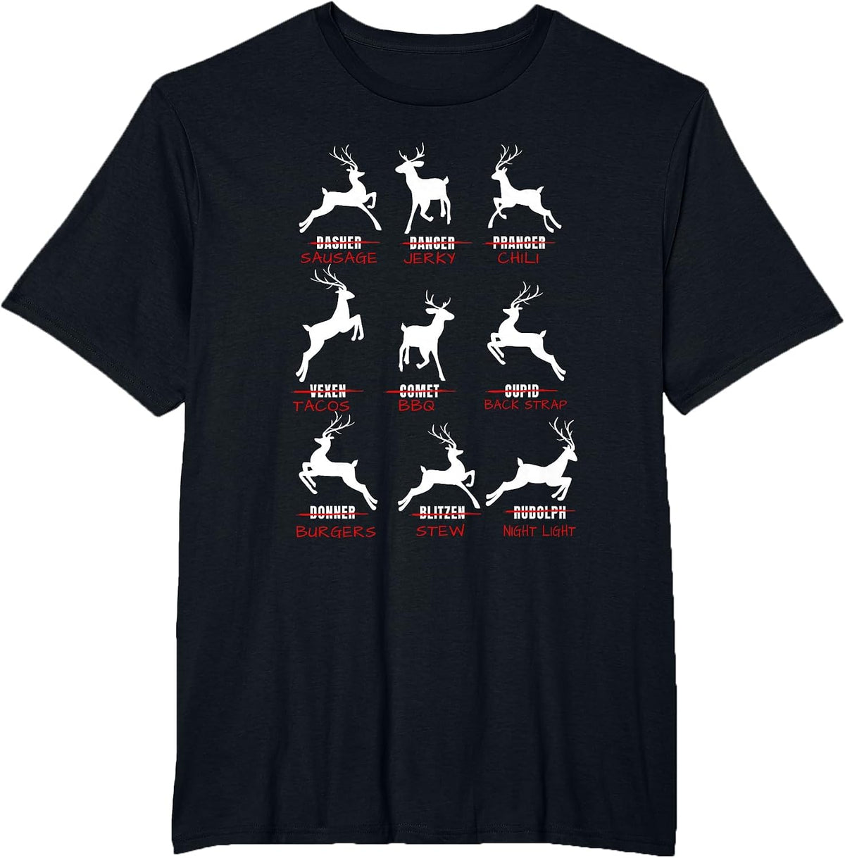 Funny Deer Hunters Reindeer Hunting T-Shirt - Black