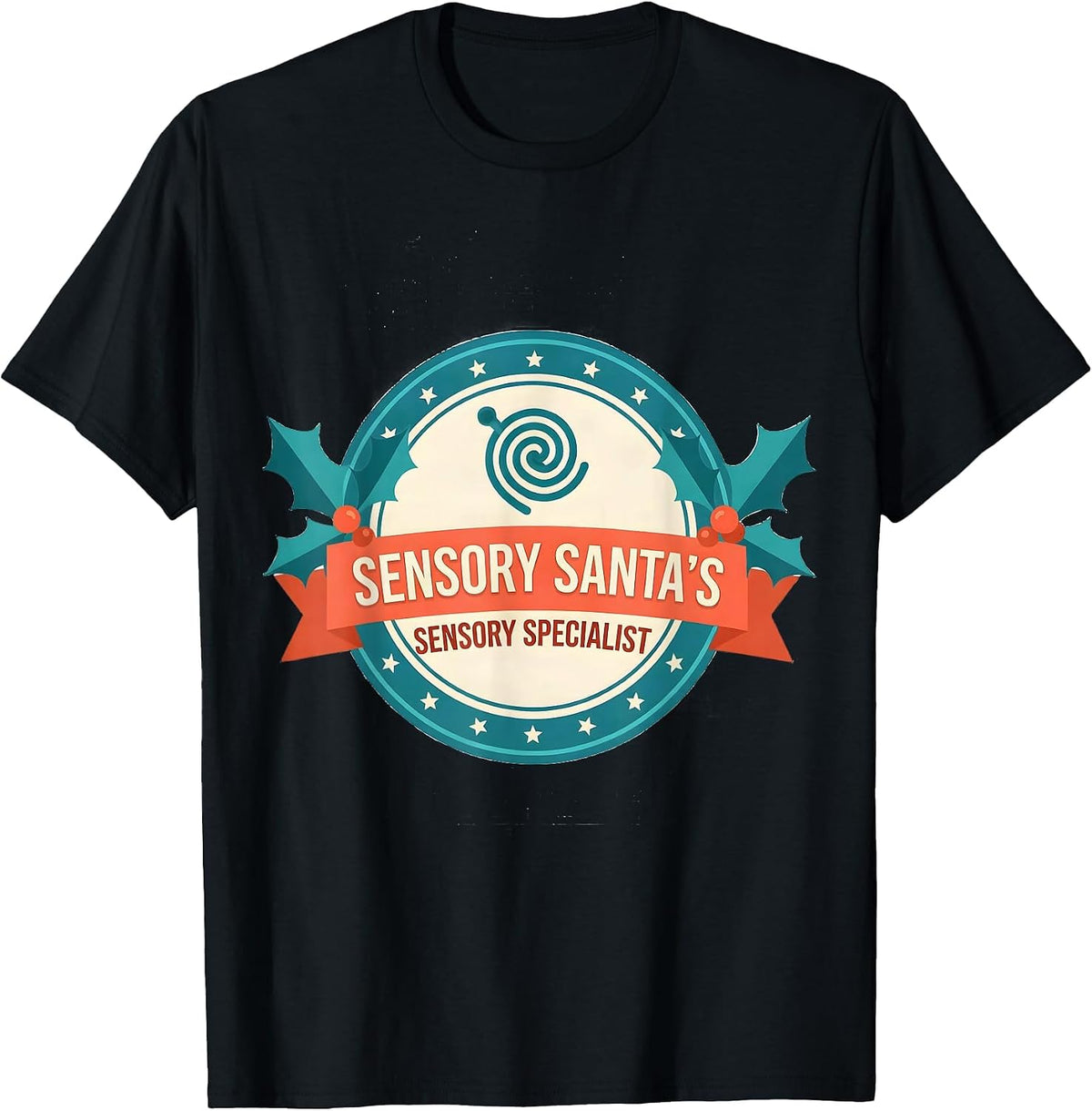 Men's Sensory Santa's Sensory Specialist Occupational Therapist T-Shirt - Black