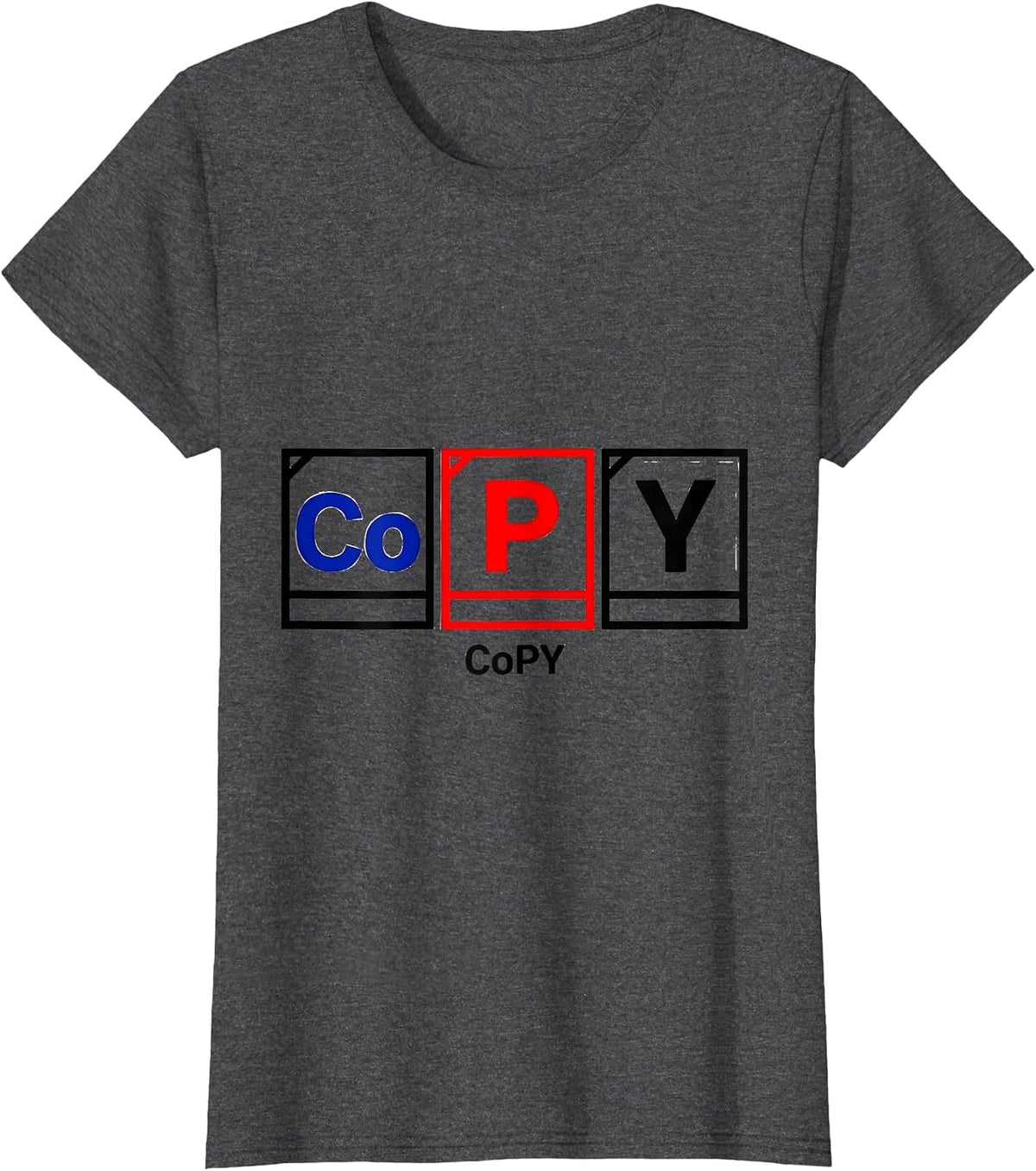 Women's CoPY Geometric Nerdy Chemistry Pun Science Humor T-Shirt - Dark Heather Grey