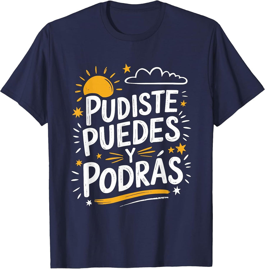 Pudiste Puedes Podras Maestra Spanish Teacher T-Shirt - Navy Blue