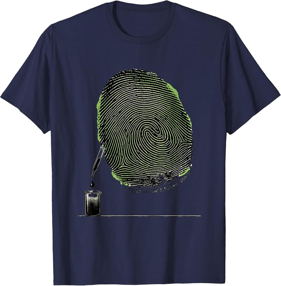 I Filed It Under Personal Growth Funny Science Teacher Lab T-Shirt - Navy Blue
