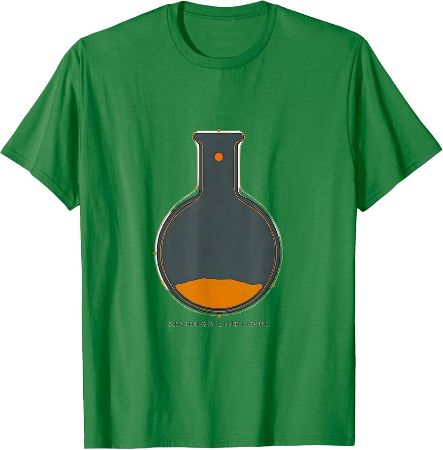 Men's Slow To Dissolve, Hard To Shake Funny Chemistry Science T-Shirt - Kelly Green