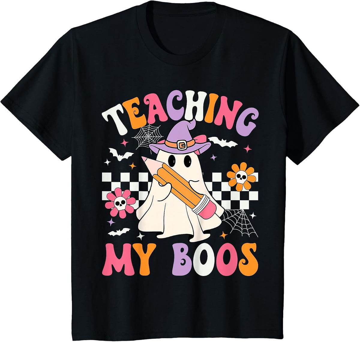 Teaching My Boos Ghost Teacher Spooky Teacher Halloween T-Shirt - Black