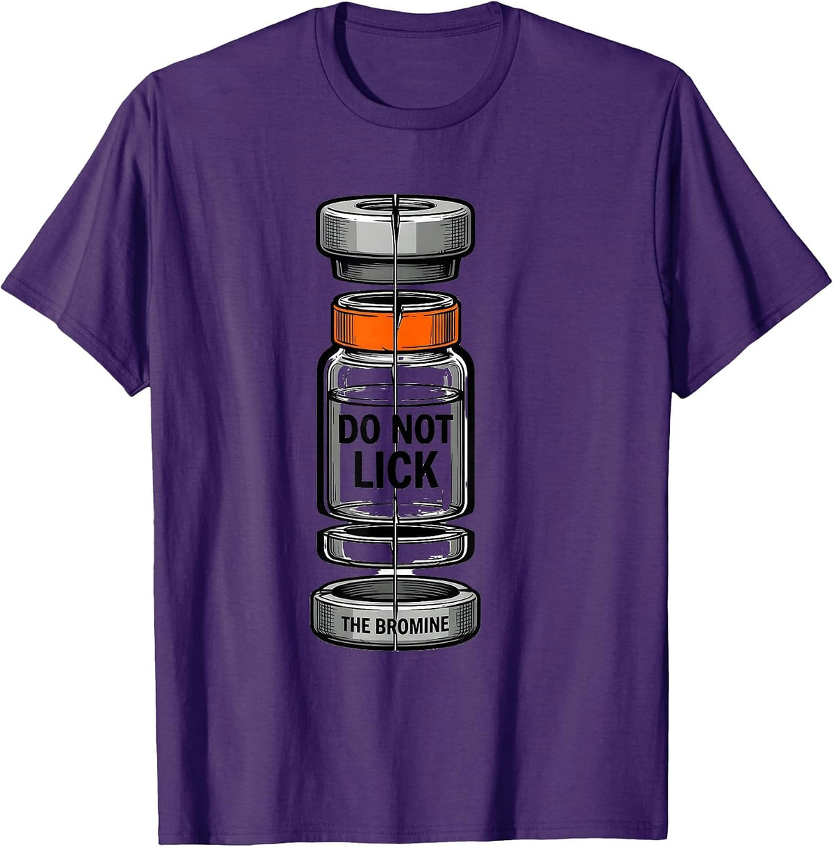Do Not Lick The Bromine Funny Periodic Table Chemistry T-Shirt - Purple