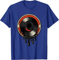 Vinyl Record Melting Into Black Hole Rock Art T-Shirt - Royal Blue