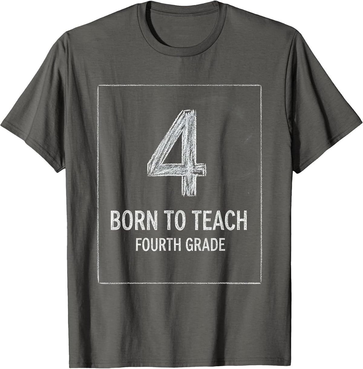 Men's Born to Teach Fourth Grade 4th Grade Teacher T-Shirt - Asphalt Grey