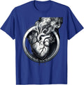 Cracked Heart Black Smoke Emo Graphic Design T-Shirt - Royal Blue