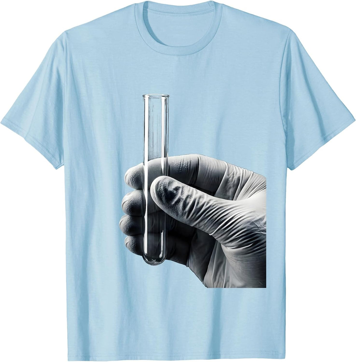 Men's Surgeon Gloved Hand Test Tube Graphic T-Shirt - Baby Blue