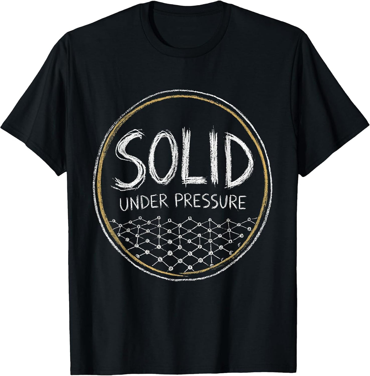Men's Solid Under Pressure Funny Chemistry Science Pun Gift T-Shirt - Black