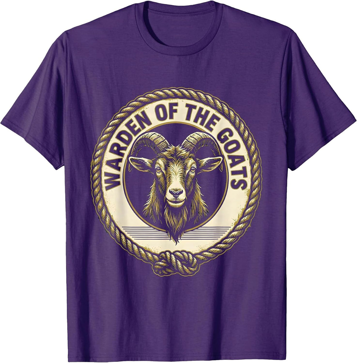 Men's Warden Of The Goats Funny Goat Lover Farm Animal Humor T-Shirt - Purple
