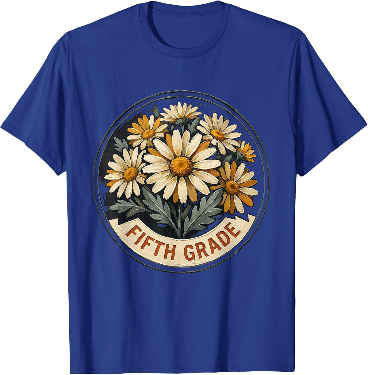 Men's Fifth Grade Wildflower Back To School Teacher Pride T-Shirt - Royal Blue