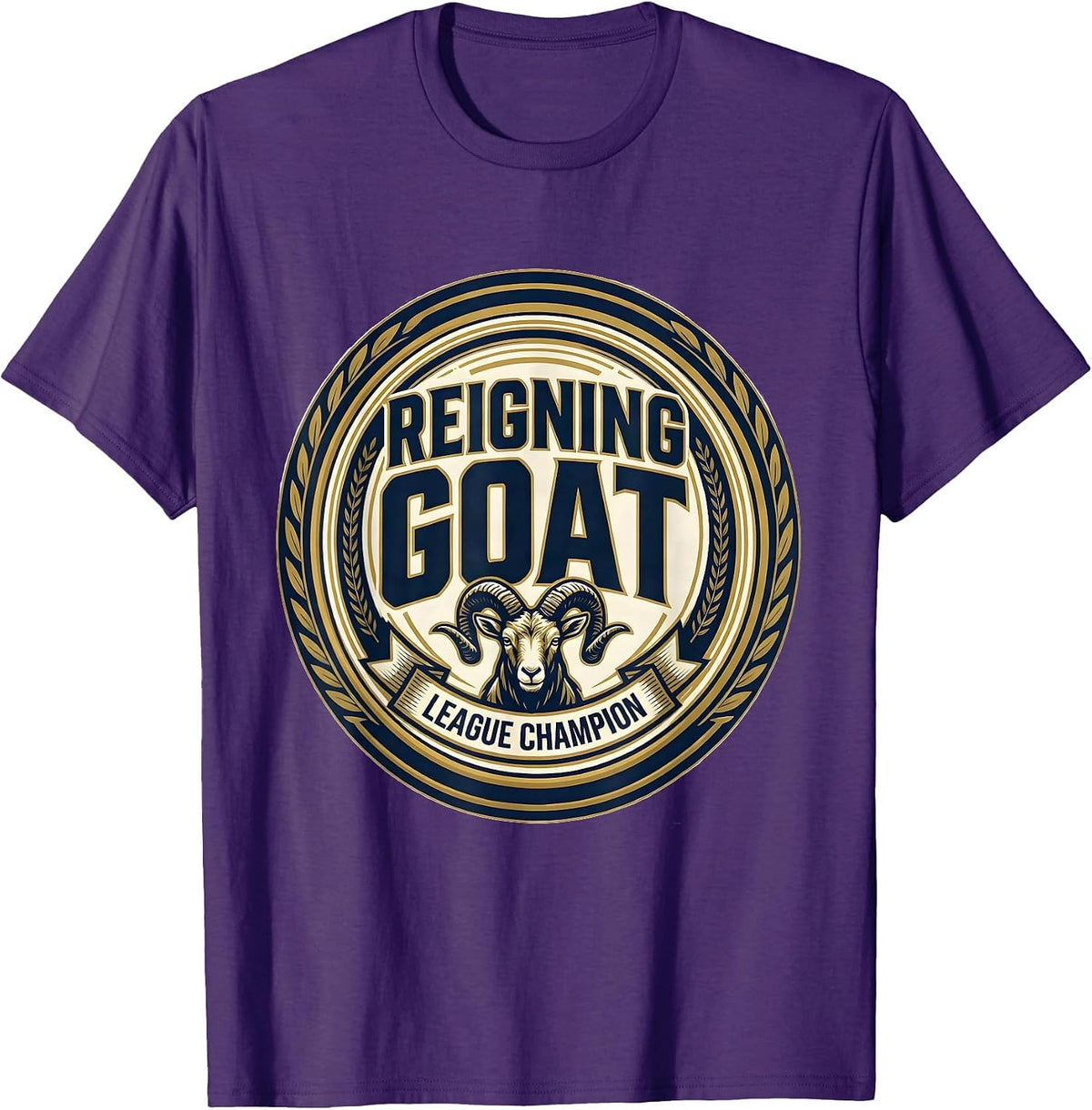 Reigning GOAT League Champion Funny Goat Lover Gift T-Shirt - Purple