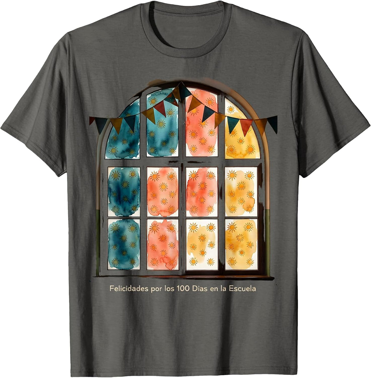 Men's Felicidades por los 100 Días en la Escuela Spanish Teacher T-Shirt - Asphalt Grey