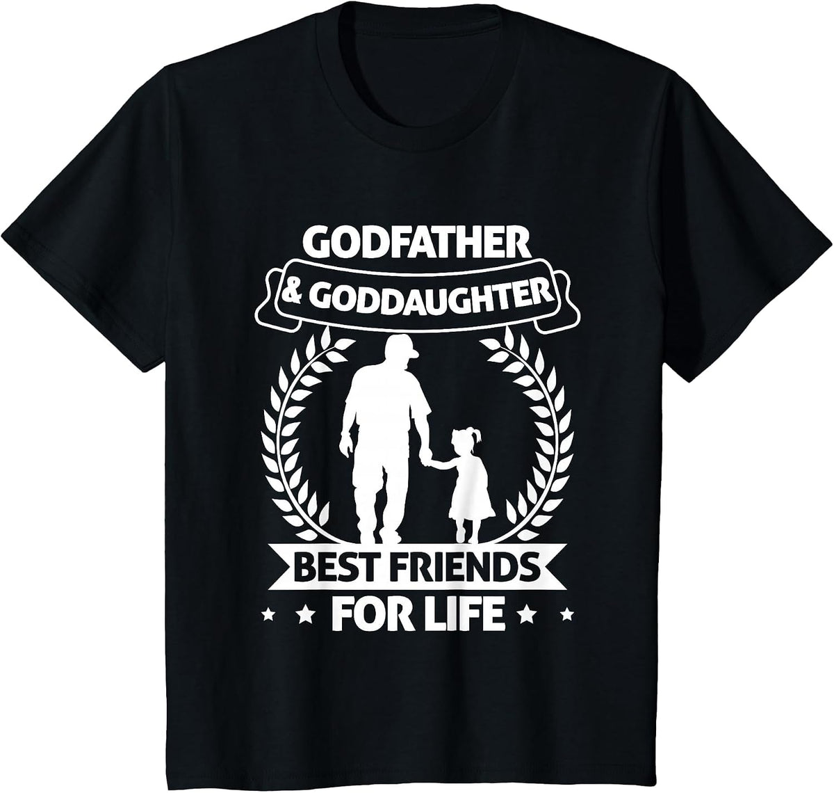 Godfather and Goddaughter Matching Best Friends T-Shirt - Black
