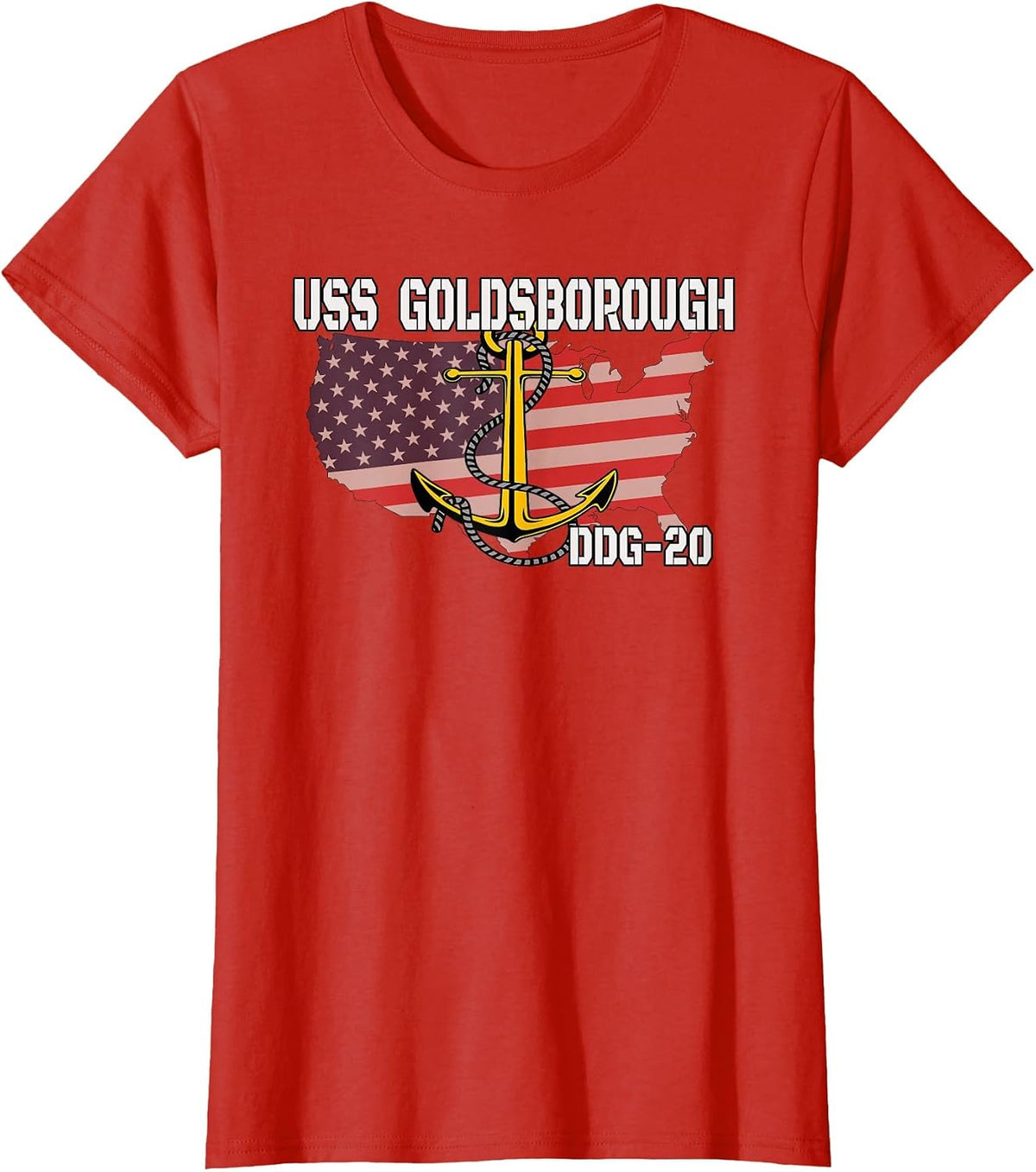 USS Goldsborough DDG-20 Destroyer Veteran Day Father Grandpa T-Shirt - Red