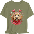 Goldendoodle Valentines Shirt Valentines Day Golden Doodle Shirt V Neck - Crewneck Green2
