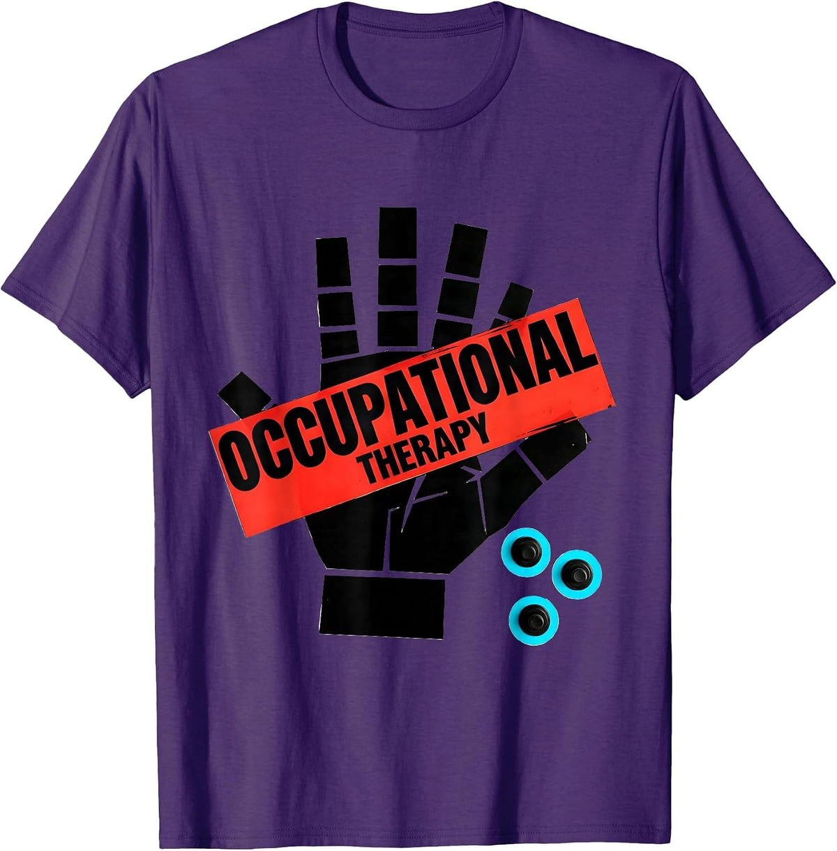 Men's Occupational Therapy New Wave Retro OT Therapist Gift T-Shirt - Purple