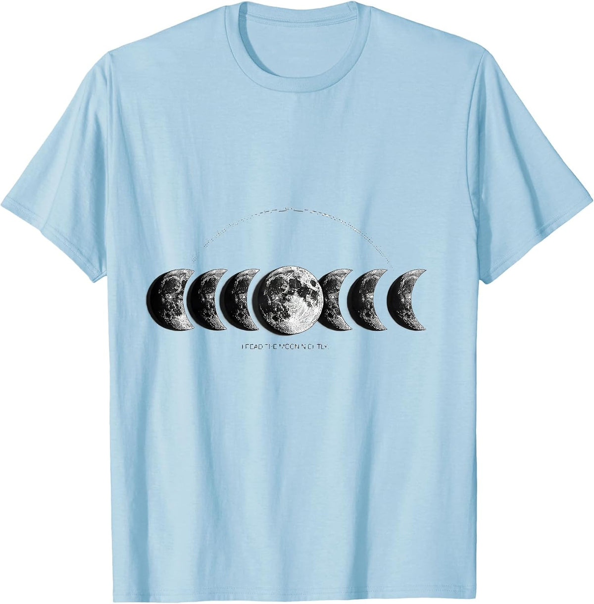 Men's I Read The Moon Nightly Astronomy Lunar Cycle Celestial T-Shirt - Baby Blue