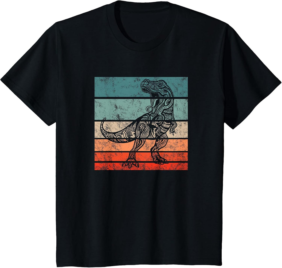 T-Rex Dinosaur Prehistoric Graphic Art Men T-Shirt - Black