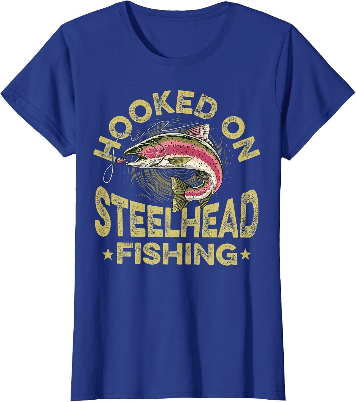 Hooked On Steelhead Fishing T-Shirt - Royal Blue