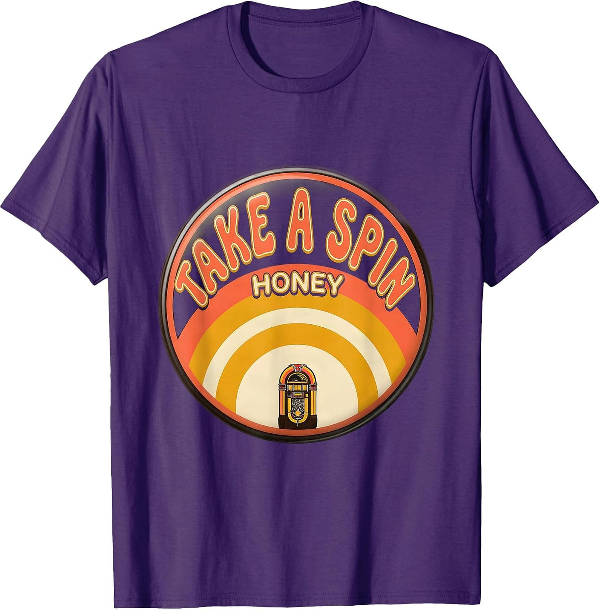 Take A Spin, Honey Retro 70s Country Western Bar Slang T-Shirt - Purple