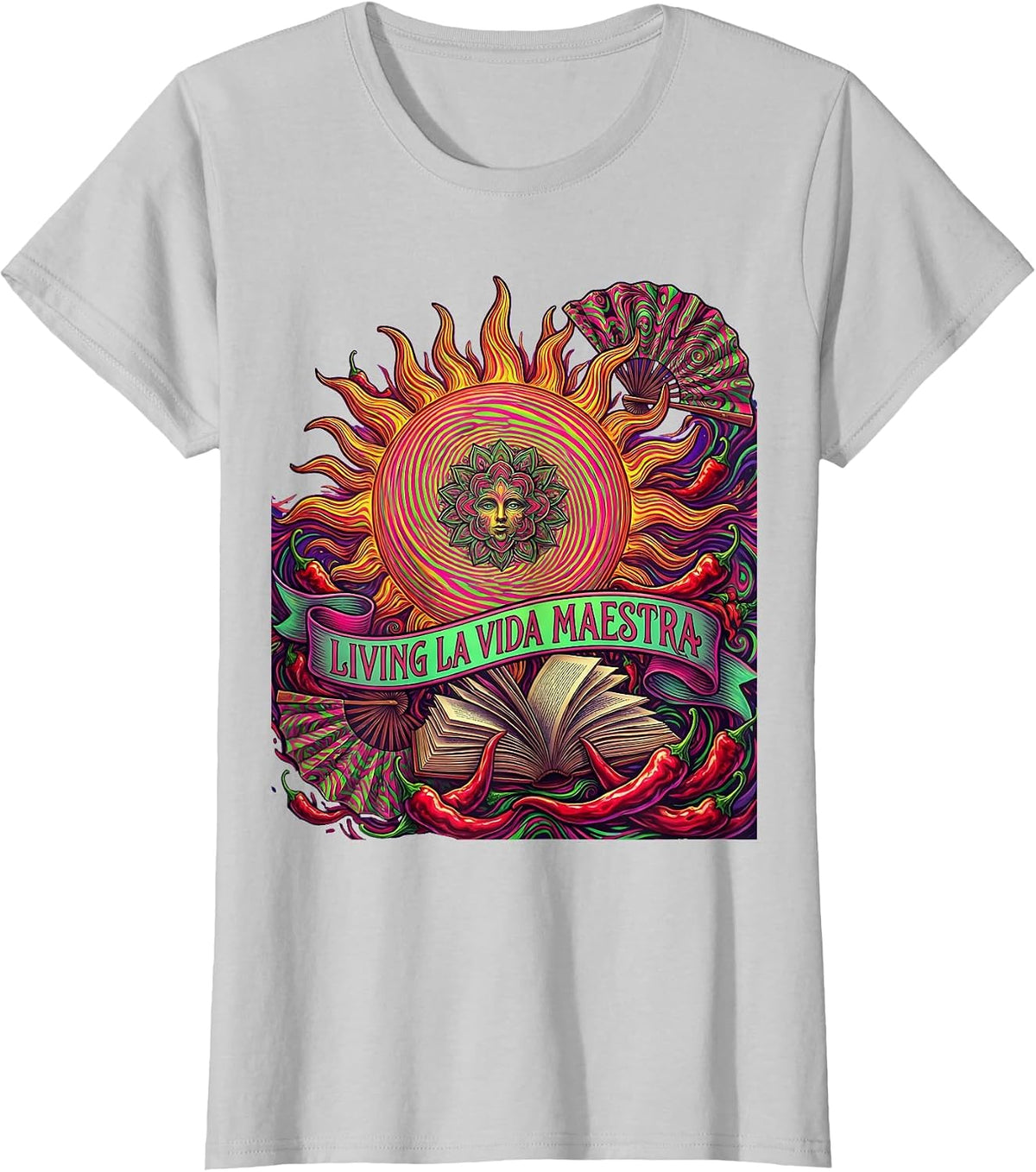 Living La Vida Maestra Spanish Teacher Design T-Shirt - Silver Grey