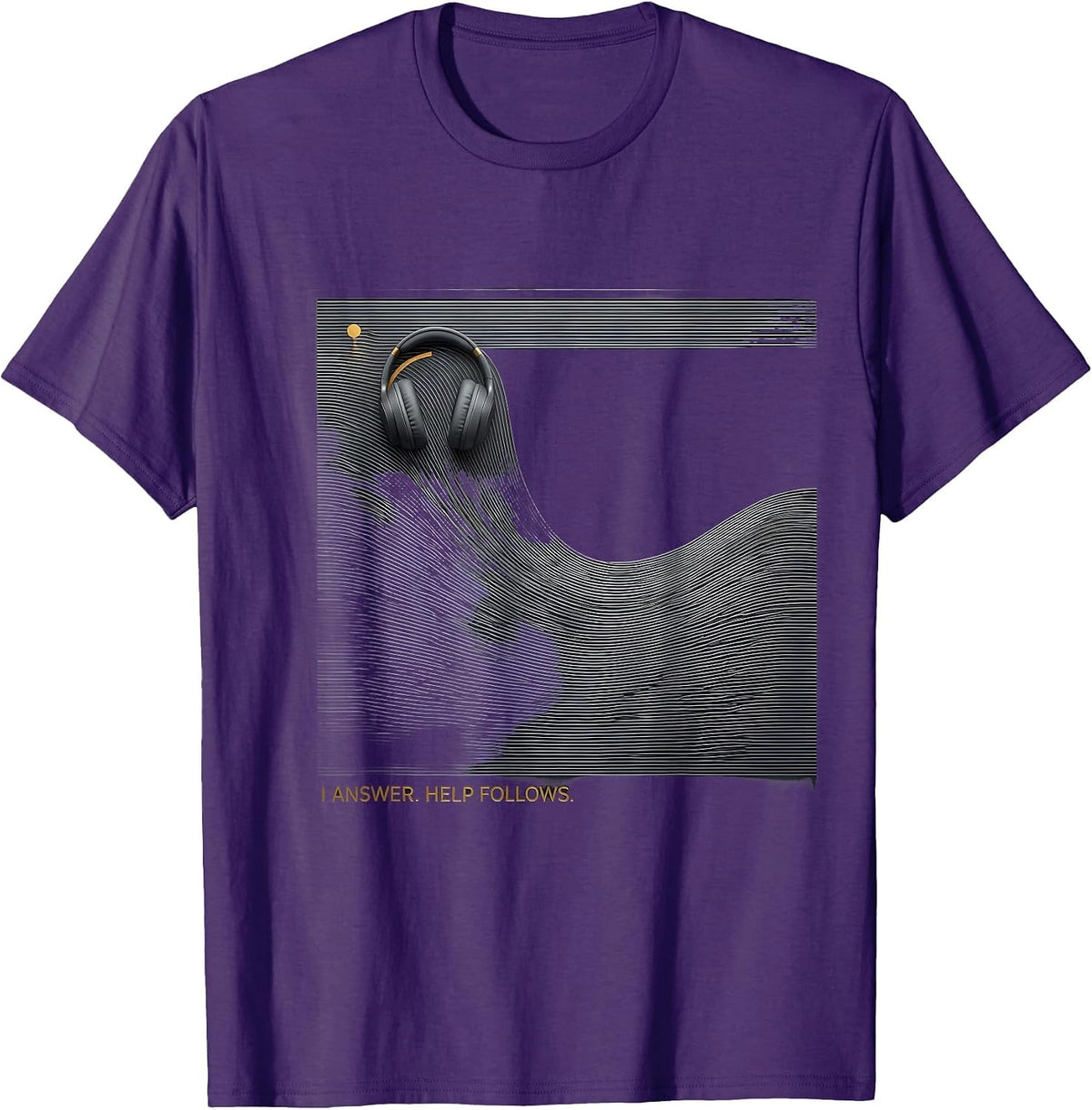 I Answer Help Follows Thin Gold Line 911 Dispatcher First T-Shirt - Purple