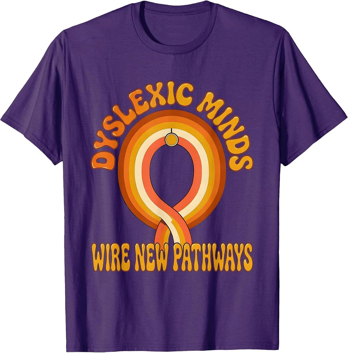 Men's Dyslexic Minds Wire New Pathways Retro Dyslexia Teacher T-Shirt - Purple