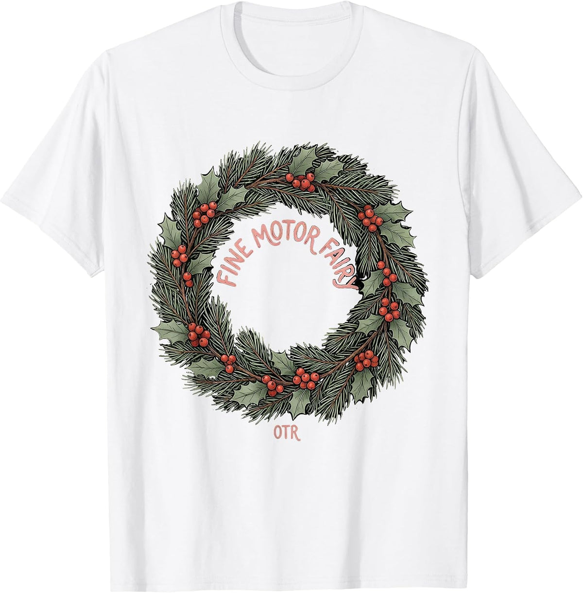 Men's Fine Motor Fairy OTR Boho Occupational Therapist Christmas T-Shirt - White
