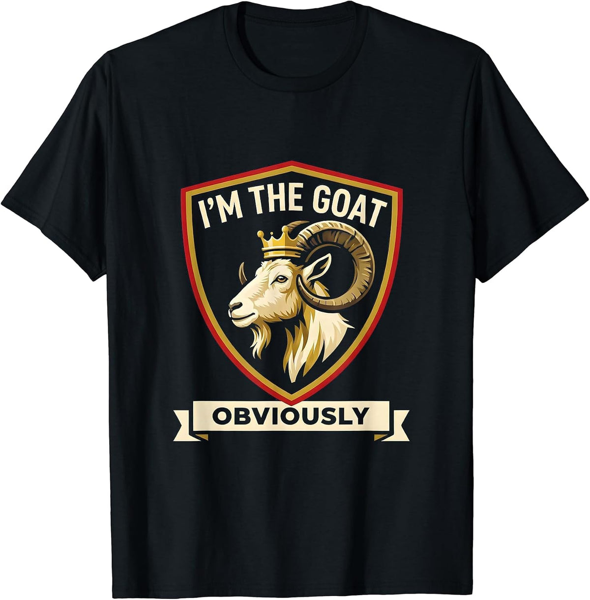 Men's I'm The GOAT Obviously Funny Goat Owner Farm Animal Humor T-Shirt - Black