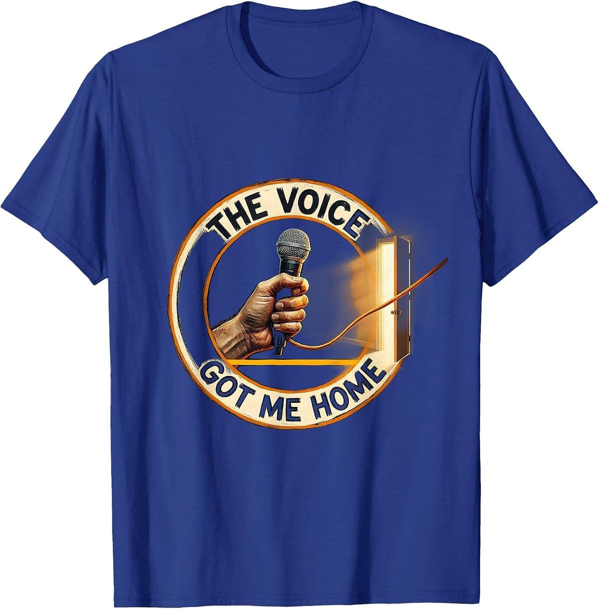 Men's The Voice Got Me Home 911 Dispatcher Emergency Dispatch Thin T-Shirt - Royal Blue