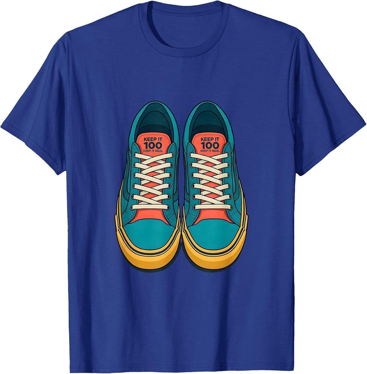 Keep It 100 Keep It Real Old School Hip Hop 80s 90s T-Shirt - Royal Blue