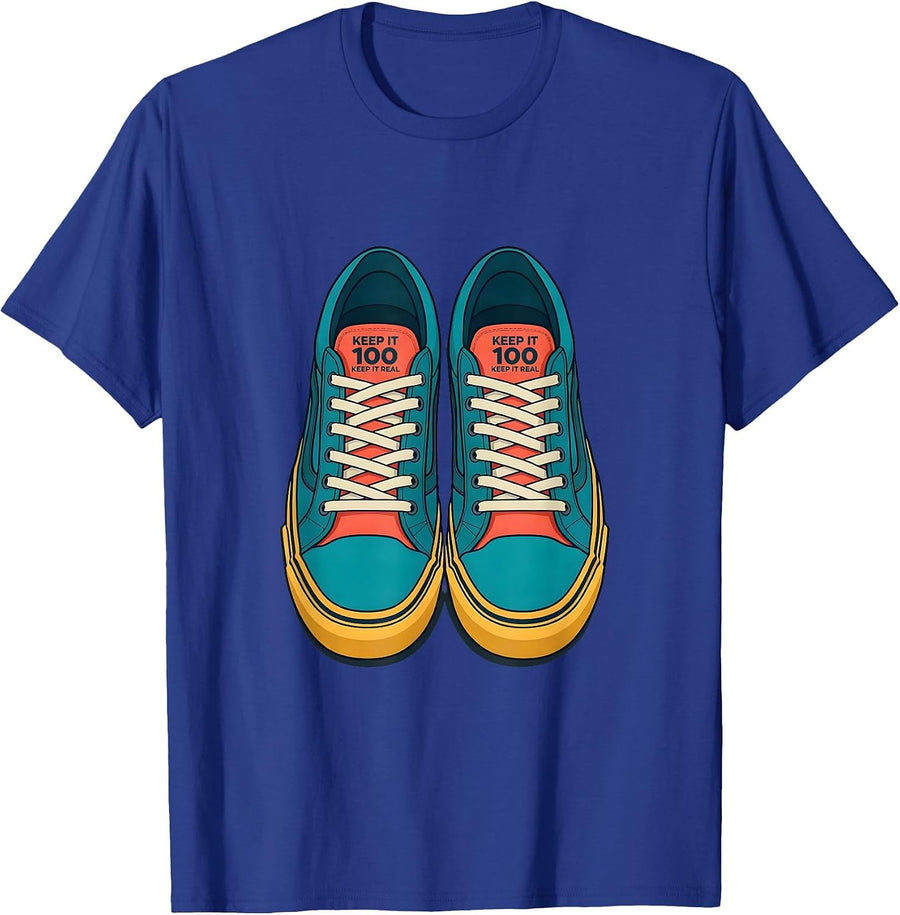 Keep It 100 Keep It Real Old School Hip Hop 80s 90s T-Shirt - Royal Blue