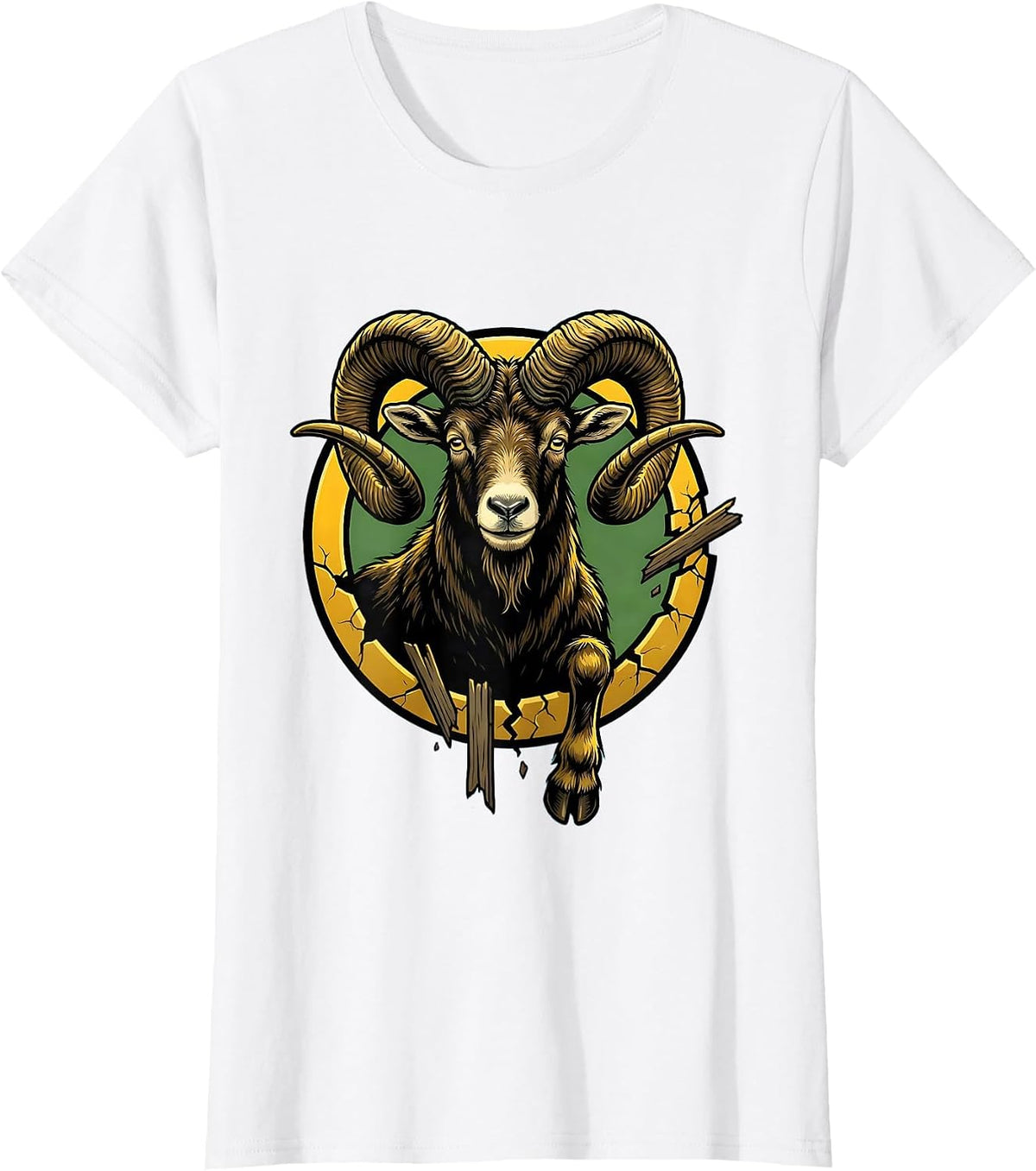 Goat Cartoon Funny Animal Lover Humor T-Shirt - White