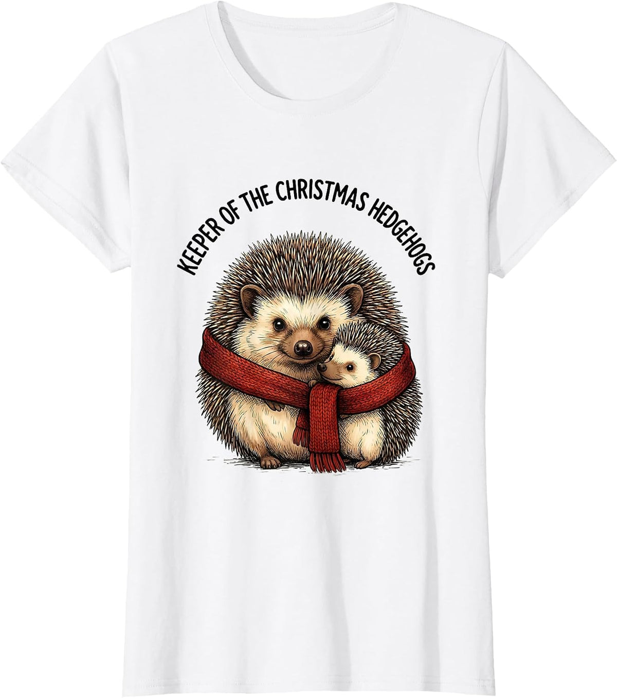 Women's Keeper Of The Christmas Hedgehogs Cute Hedgehog Animal Lover T-Shirt - White