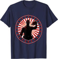 Construction Worker Sunset Hardhat Graphic T-Shirt - Navy Blue