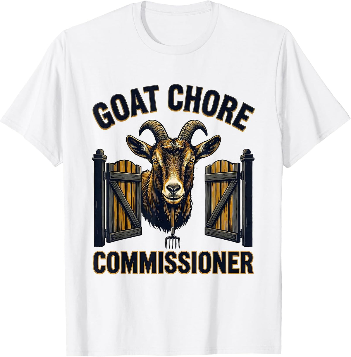 Men's Goat Chore Commissioner Funny Goat Owner Farmer Gift T-Shirt - White