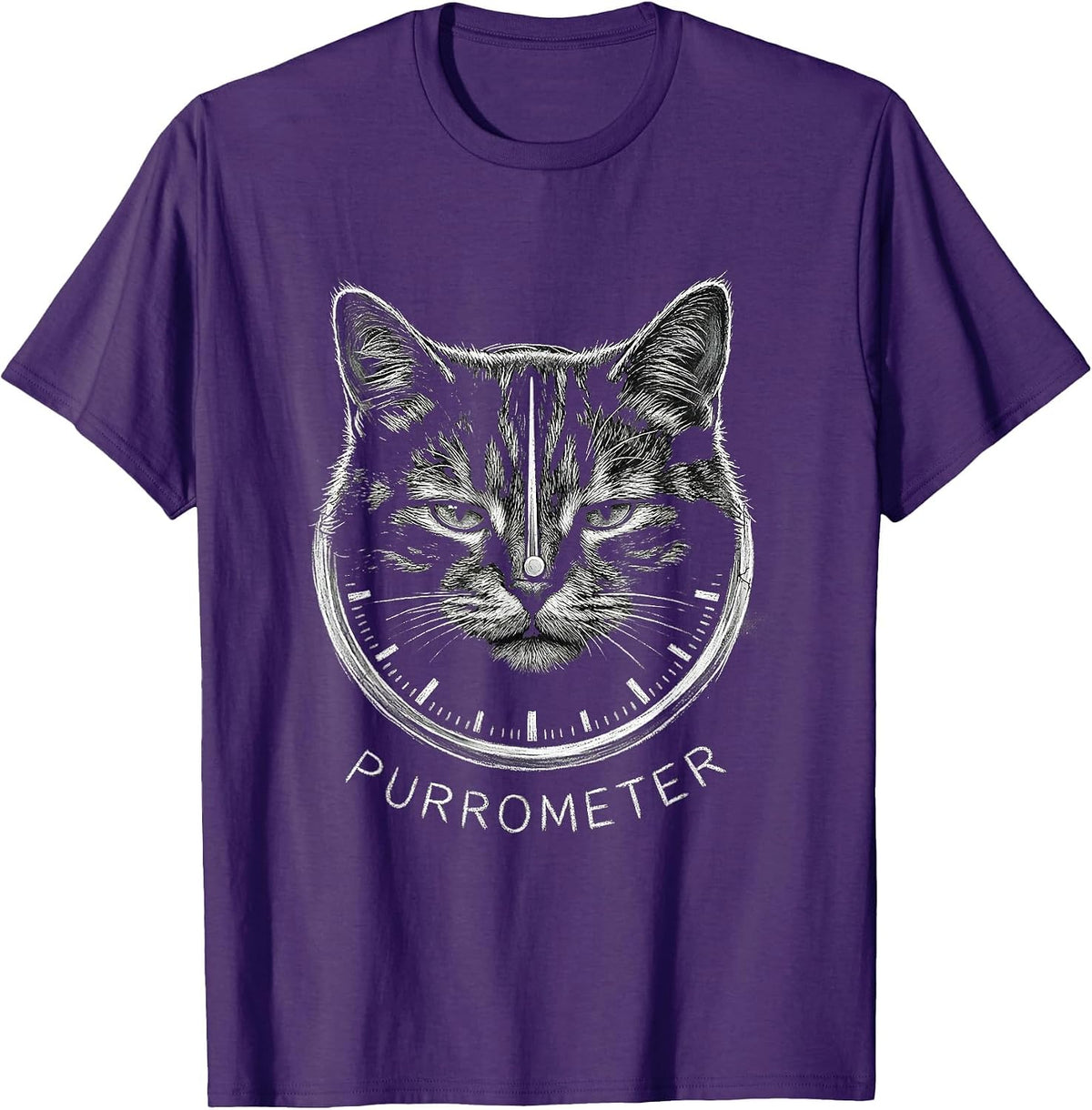 Men's Purrometer Funny Cat Math Science Teacher Humor T-Shirt - Purple