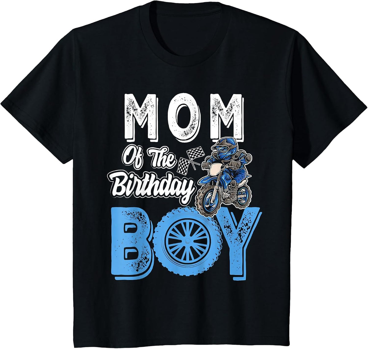 Mom of the Birthday Boy Dirt Bike B-Day Motocross Party T-Shirt - Black
