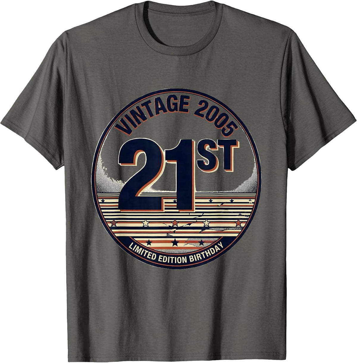 Men's Vintage 2005 Limited Edition 21st Birthday T-Shirt - Asphalt Grey